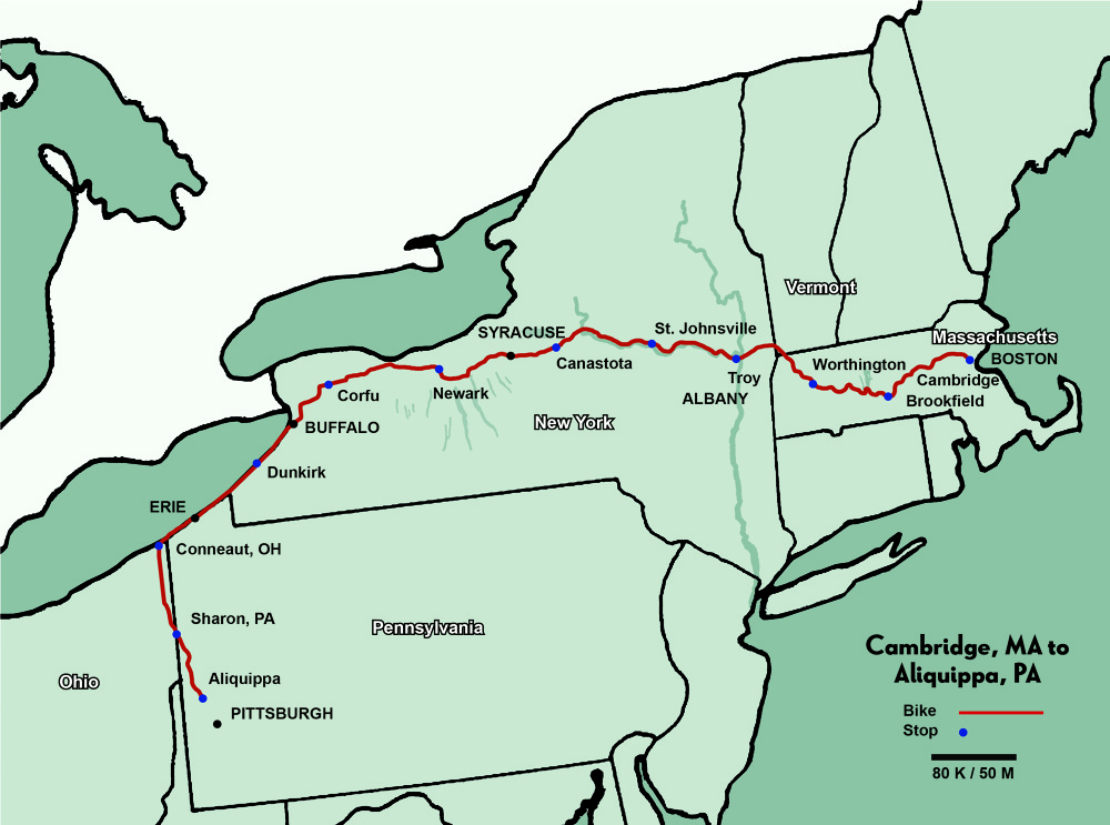 Cambridge, MA to Aliquippa, PA